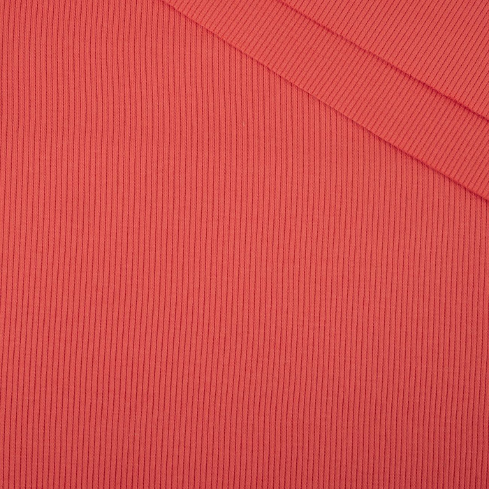 Rib Jersey fabric Unicolour - CORAL (D-169)