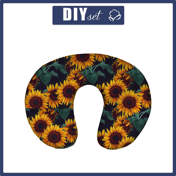 PODUSZKA NA SZYJĘ - MALOWANE SŁONECZNIKI WZ. 1 - zestaw do uszycia (Sunflower)