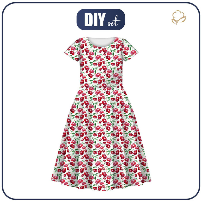 KINDER KLEID "MIA" - SÜßKIRSCHEN M. 5 - Nähset (122/128)