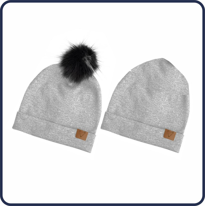 MELANGE HELLGRAU - Mütze und Loop kreatives Nähset