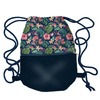GYM BAG WITH POCKET - TROPICAL JUNGLE / dark blue - sewing set