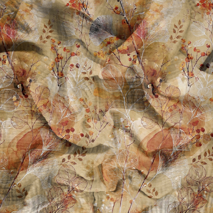 AUTUMN FLOWERS WZ. 24 - Cotton muslin
