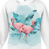Children's tracksuit (OSLO) - FLAMINGOS pat. 2 / white - looped knit fabric (98/104)