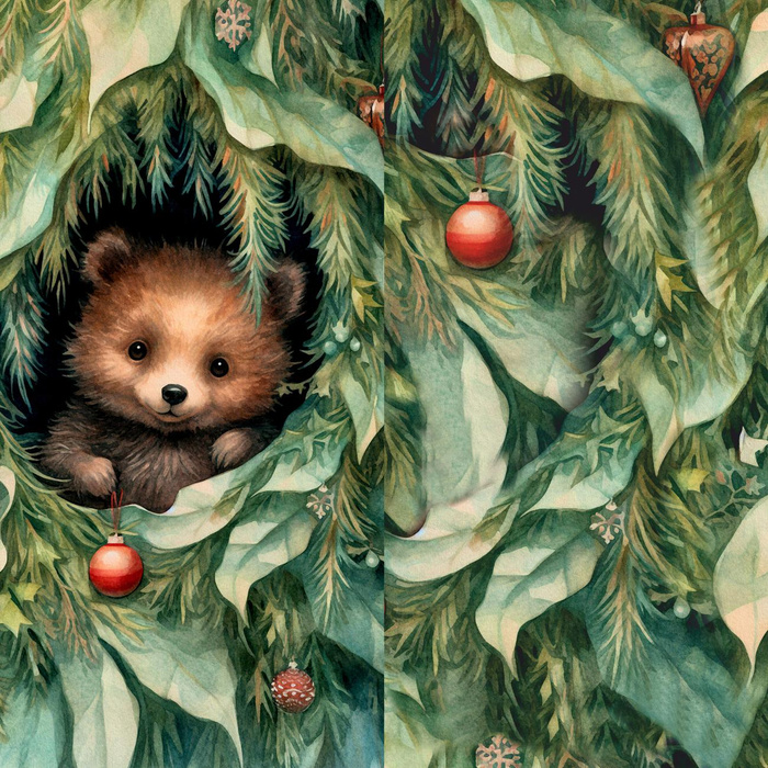 VINTAGE CHRISTMAS WZ. 3 - dzianina drapana z elastanem ITY