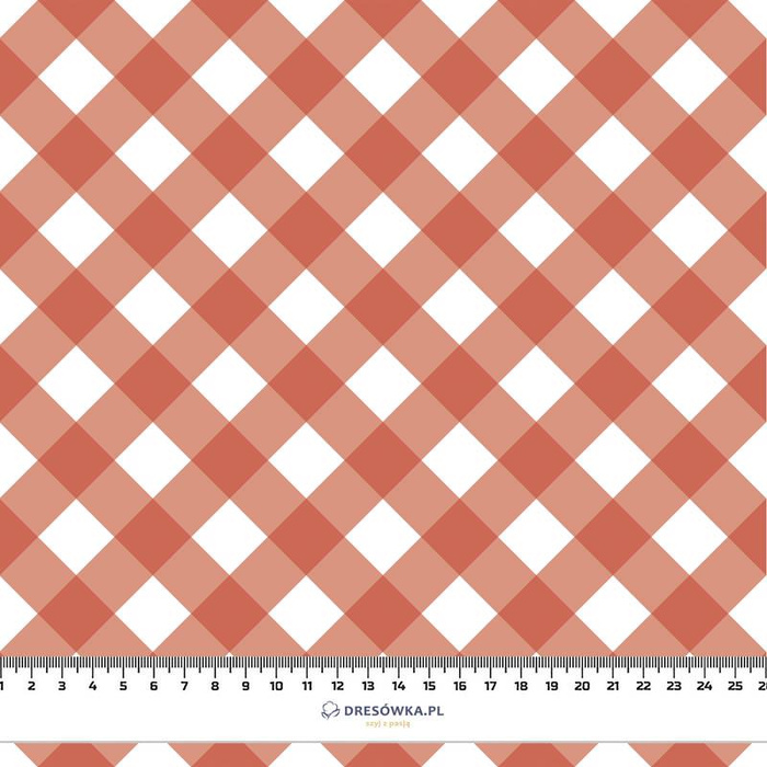 DIAGONALES KARO / rot - Single Jersey  Sommersweat