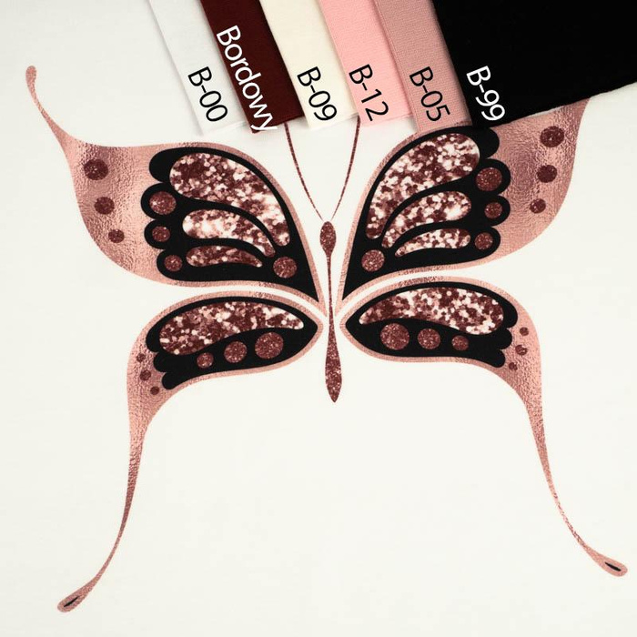 SCHMETERLING M.5 (GLITTER SCHMETTERLINGE) - Paneel 50cm x 50cm