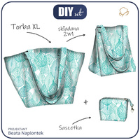 XL Tasche mit Utensilientasche 2 in 1 - BLÄTTER - Nähset