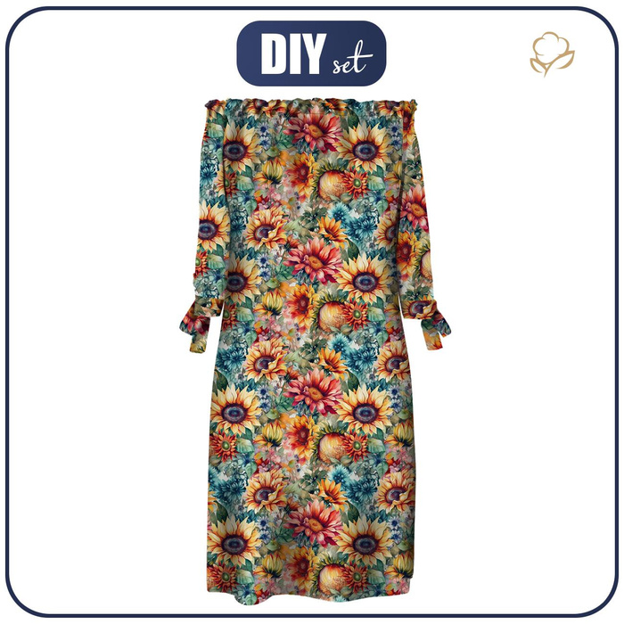 KLEID "CARMEN" - FLOWERS ms.38 - Krepp L