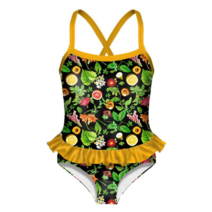 Girl's swimsuit - MINI PARADISE FRUITS pat. 2 (PARADISE GARDEN) 98-104