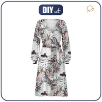 WRAP MIDI DRESS (BIANCA) - LUXE TROPICAL pat. 1 - sewing set XL