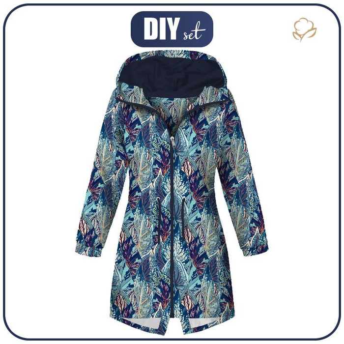 PARKA DAMSKA (ANNA) - NIEBIESKIE LIŚCIE (VINTAGE) - softshell M