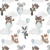 ANIMALS IN CLOUDS pat. 2 - Cotton muslin