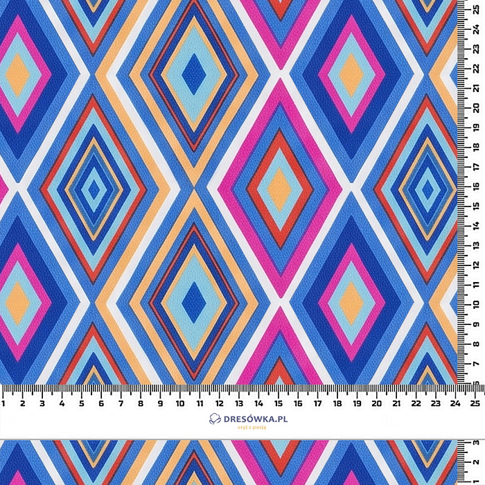 RETRO GEOMETRIC WZ. 11 - lehký, česaný úplet