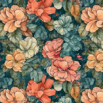 FLOWERS WZ.53 - schnelltrocknende Webware