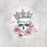 SKULL QUEEN / beton - PANEL PANORAMICZNY 80cm