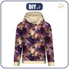 DÁMSKA MIKINA "POLA" (XXL) CLASSIC S KAPUCÍ - FLOWERS WZ.61  - Sada šití
