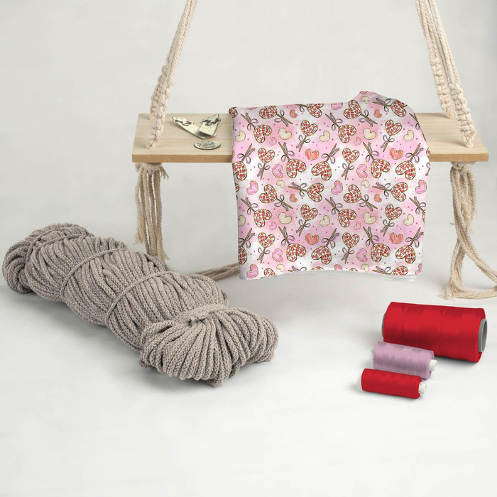 HEARTS (LOLLIPOPS) pat. 2 - Cotton woven fabric