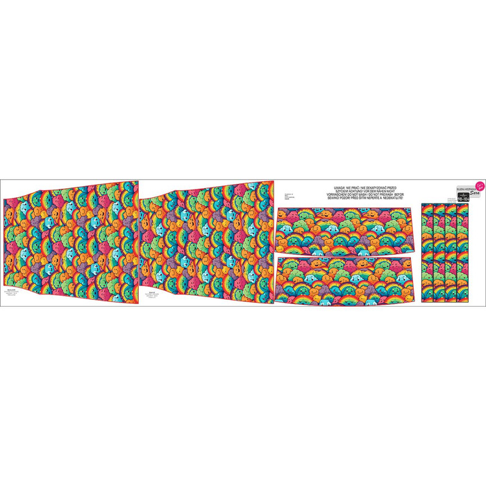 Carmenausschnitt Bluse (SARA) -  COLORFUL CLOUDS - Nähset -110-116