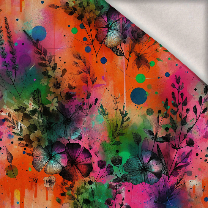 FLORAL REVERIE WZ. 3 - teplákovina počesaná s elastanem ITY