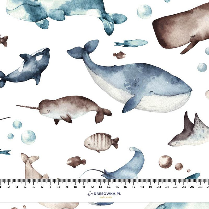 OCEANICZNY MIX (ŚWIAT OCEANU) - tkanina bawełniana
