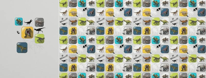 DINO TILES PAT. 5 / yellow - Panoramic panel - looped knit fabric with elastane