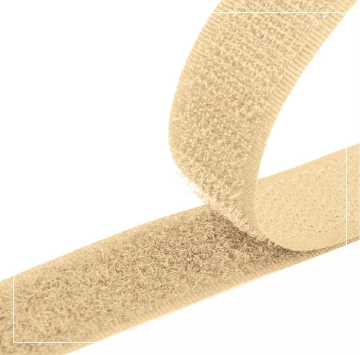 Klettverschluss Breite 20mm weiß, komplett -  beige