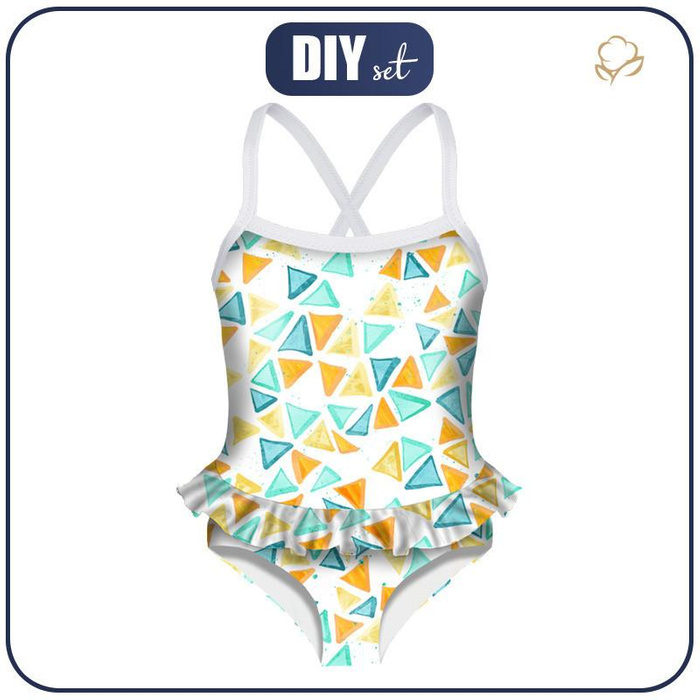 Girl's swimsuit - TROPICAL TRIANGLES no. 2 - 86-92