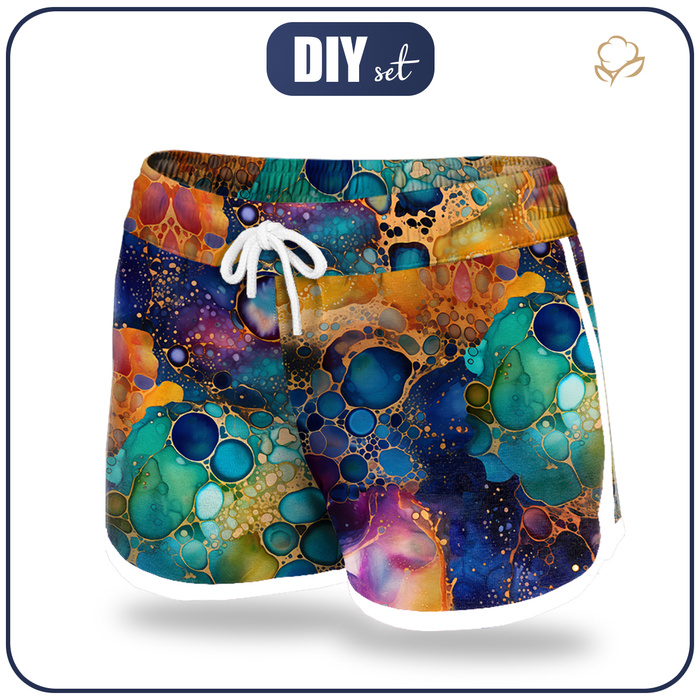 Damskie spodenki kąpielowe - ALCOHOL INK WZ. 12 - XL