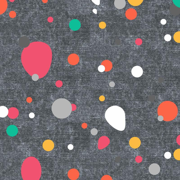 BUNTE PÜNKTCHEN / ACID WASH GRAPHIT - Baumwoll Webware