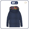 BLUZA DAMSKA (FURIA) NIETOPERZ Z KOMINEM - MELANŻ NAVY / MANDALA wz. 2 - zestaw do uszycia - S