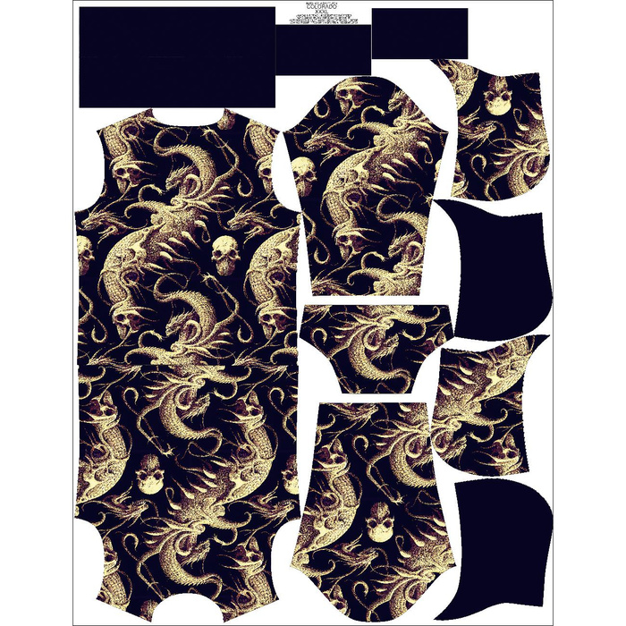 MĘSKA BLUZA Z KAPTUREM (COLORADO) - DRAGON SKULLS - zestaw do uszycia M