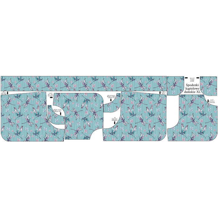 Women’s boardshorts - DRAGONFLIES / STRIPES (DRAGONFLIES AND DANDELIONS) XL