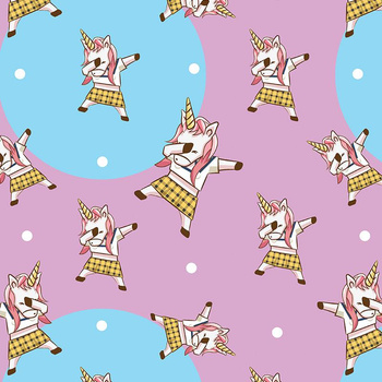 UNICORNS pat. 6 - Cotton woven fabric