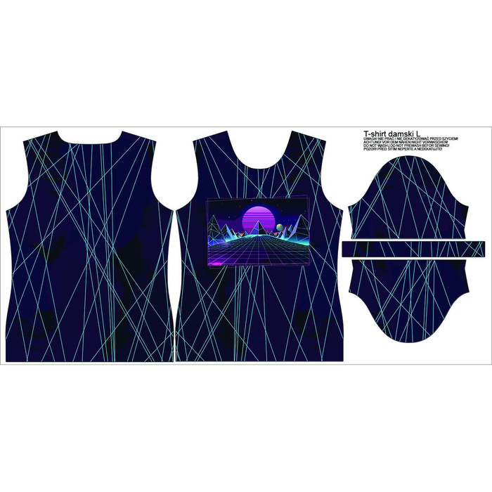 WOMEN’S T-SHIRT - NEON GALAXY PAT.12 - sewing set XS