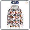 BLUZA DAMSKA (MEGI) - DŁUGA Z KAPTUREM - CZACHY wz. 3 / biały (DIA DE LOS MUERTOS) - dzianina pętelkowa