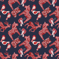 WINTER ANIMALS pat. 2 (NORDIC CHRISTMAS)- Upholstery velour