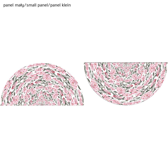 RÓŻOWE PIWONIE wz. 3 - mały panel na spódnicę z koła