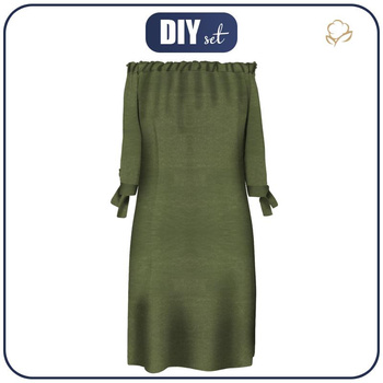 DRESS "CARMEN" - OLIVE - sewing set