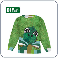 CHILDREN'S (NOE) SWEATSHIRT - DRAGON DINO - looped knit fabric (98/104)