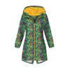 WOMEN'S PARKA (ANNA) - COLORFUL LEAVES MIX / emerald (GLITTER AUTUMN) - softshell XXL