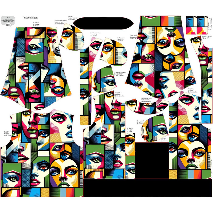 WOMEN’S BOMBER JACKET (KAMA) - FACES PAT. 1 - sewing set XXL