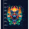 ANIMALS MANDALA wz.4 (WOLF) - Panel (75cm x 80cm) teplákovina s elastanem ITY