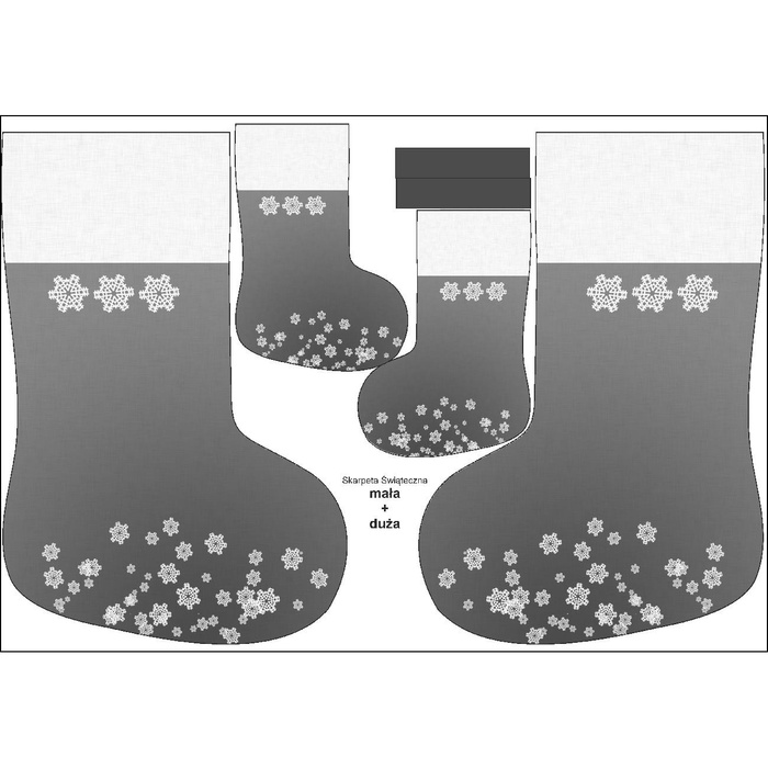 Christmas Stocking Set - SNOWFLAKES / grey