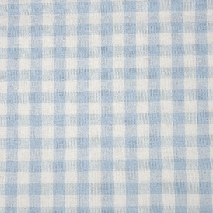 CHECKED / light blue - Cotton woven fabric