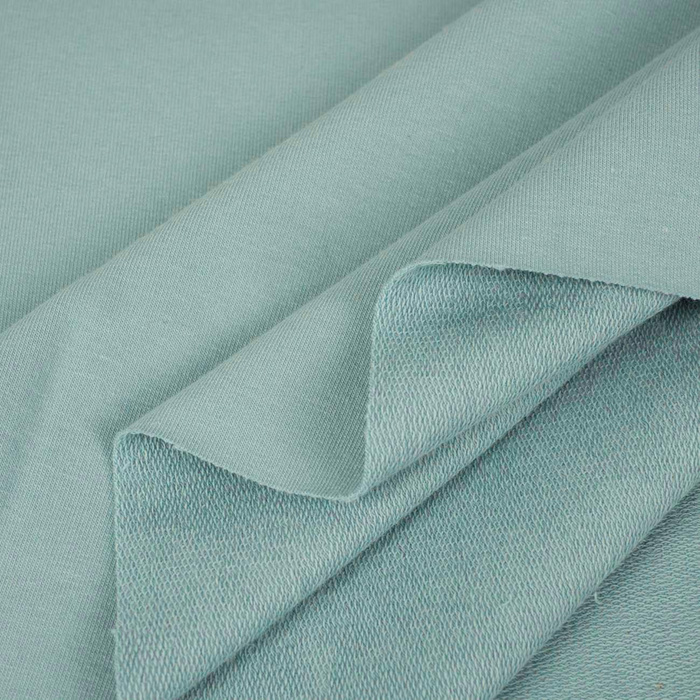 D-46 DUCK EGG BLUE - teplákovina s elastanem 