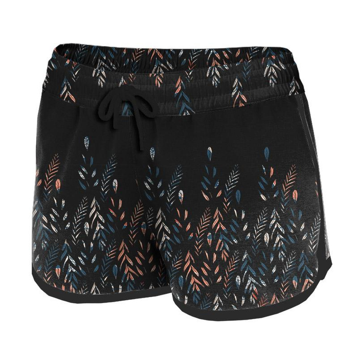 Women’s boardshorts - BLÄTTER M. 3 / SCHWARZ M