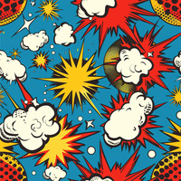 RETRO COMICS Vz.4 - teplákovina počesaná s elastanem ITY