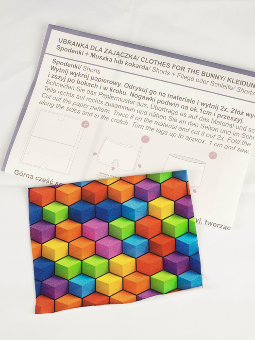 SHORTS + BOW TIE FOR BUNNY - CUBE - sewing set