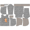 KID'S HOODIE (ALEX) - CATS / meow (CATS WORLD ) / ACID WASH GREY - looped knit fabric (134/140)