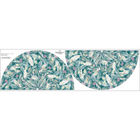 LEAVES AND FEATHERS - circle skirt panel M